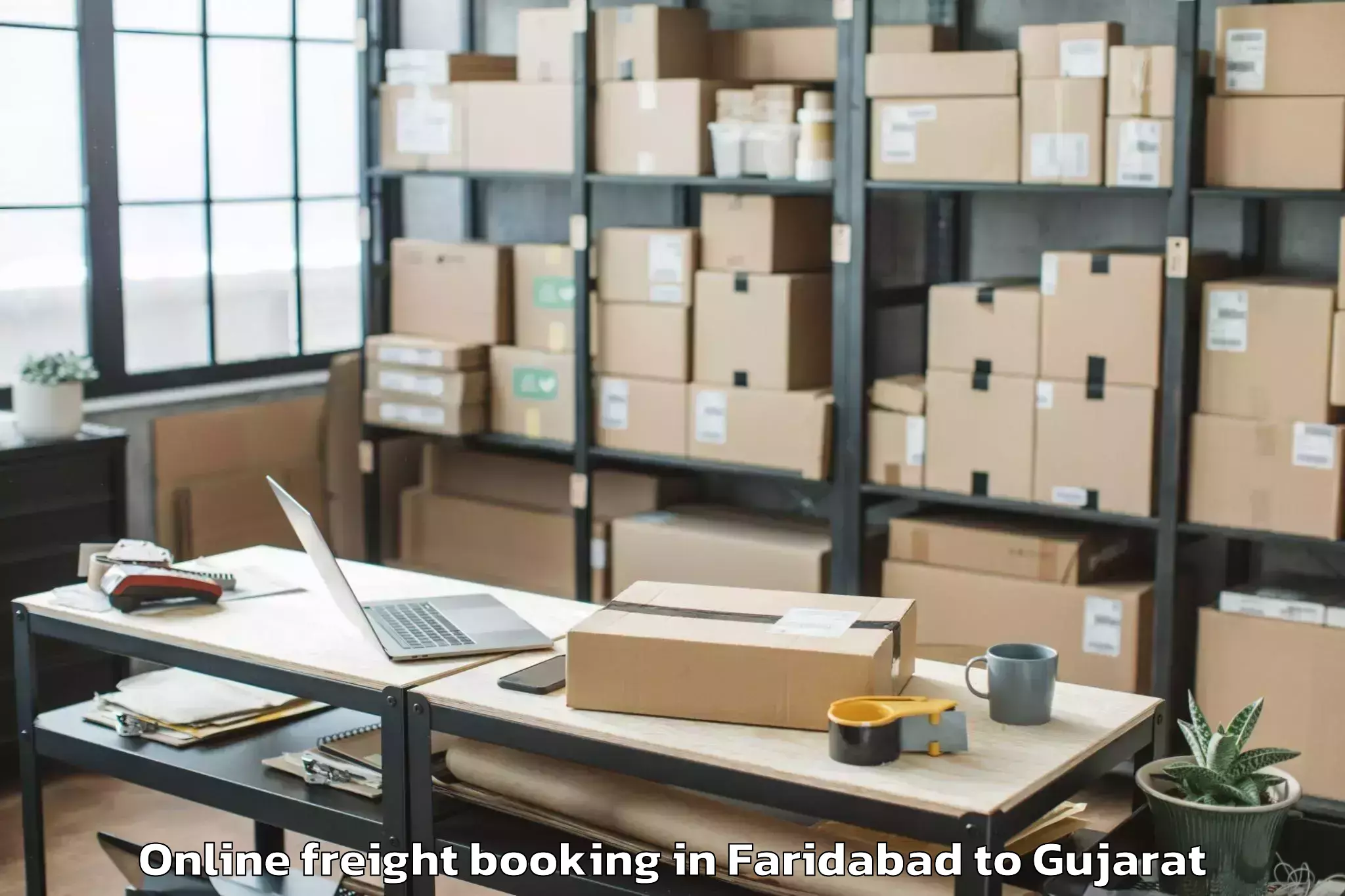 Efficient Faridabad to Lunawada Online Freight Booking